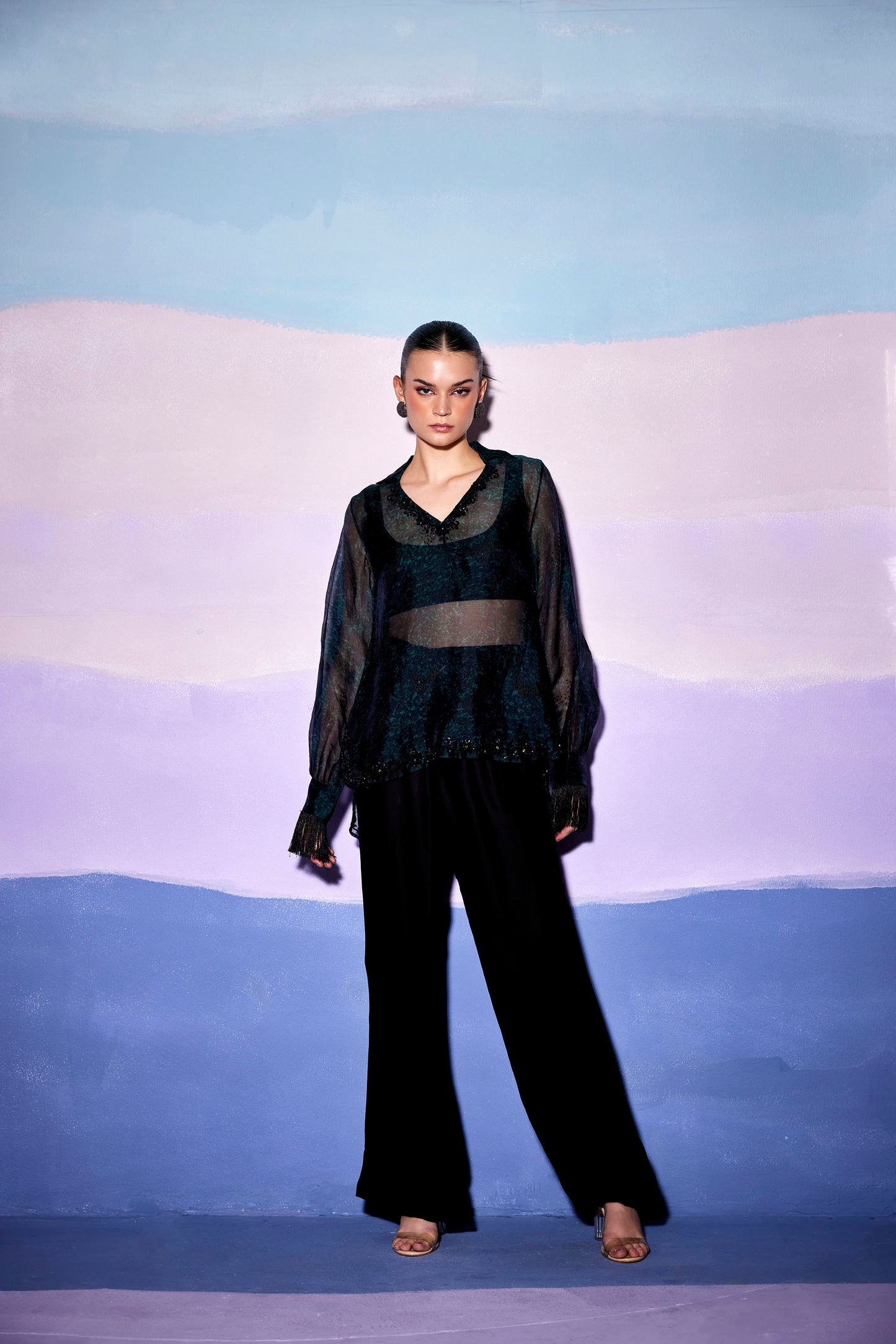 Embellished V Kneck Top