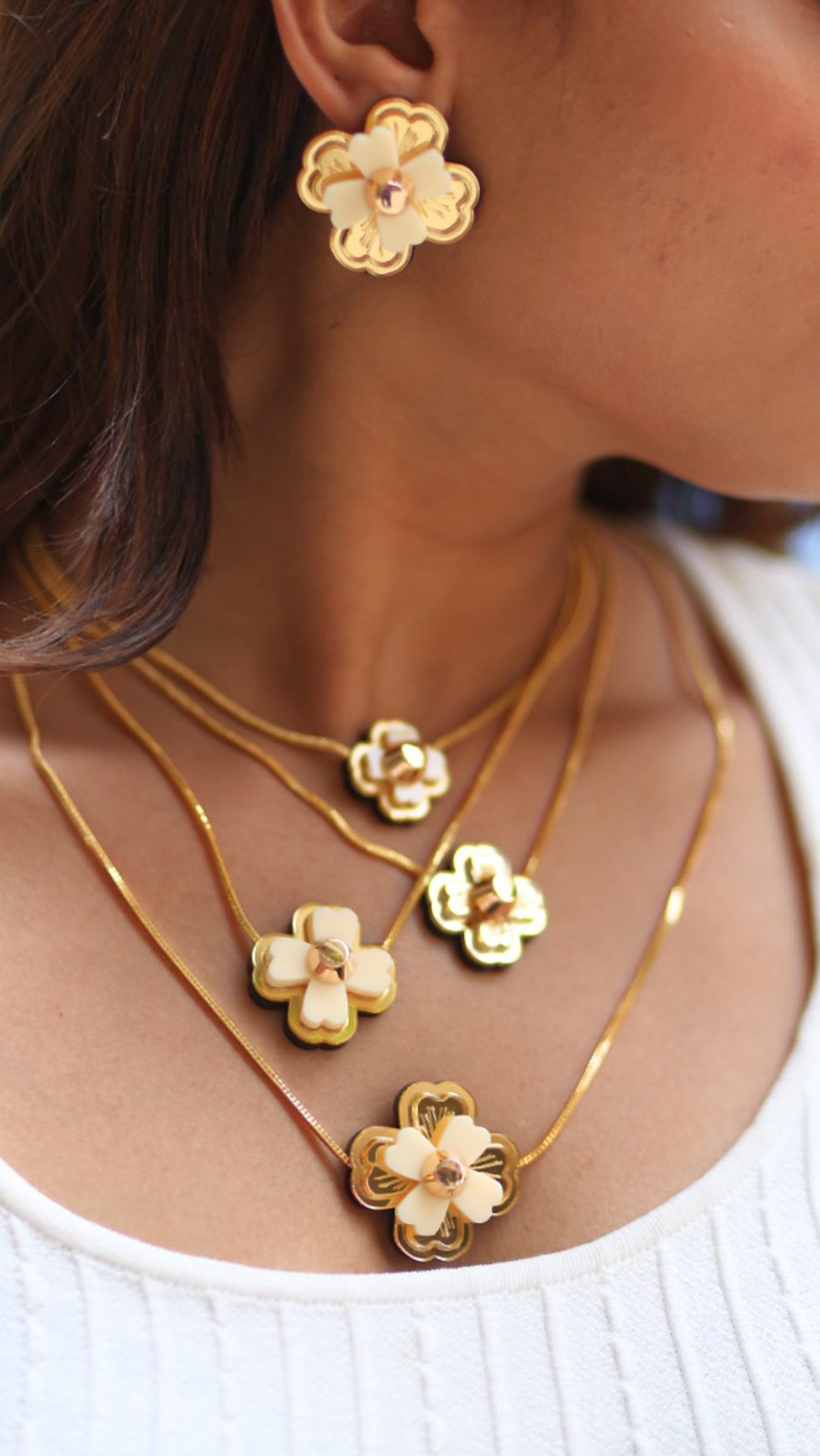 Oyster Necklace ( set of 4 )