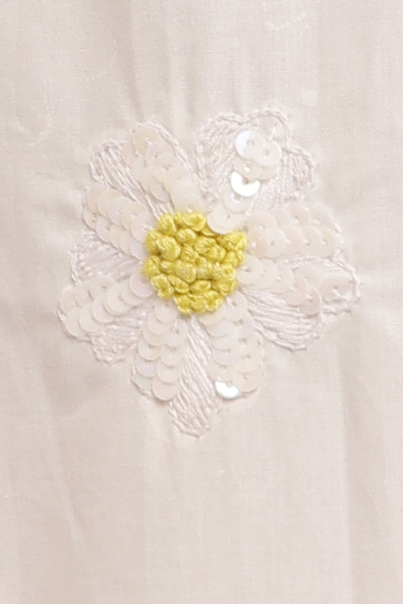 Yellow Blossom White Dress