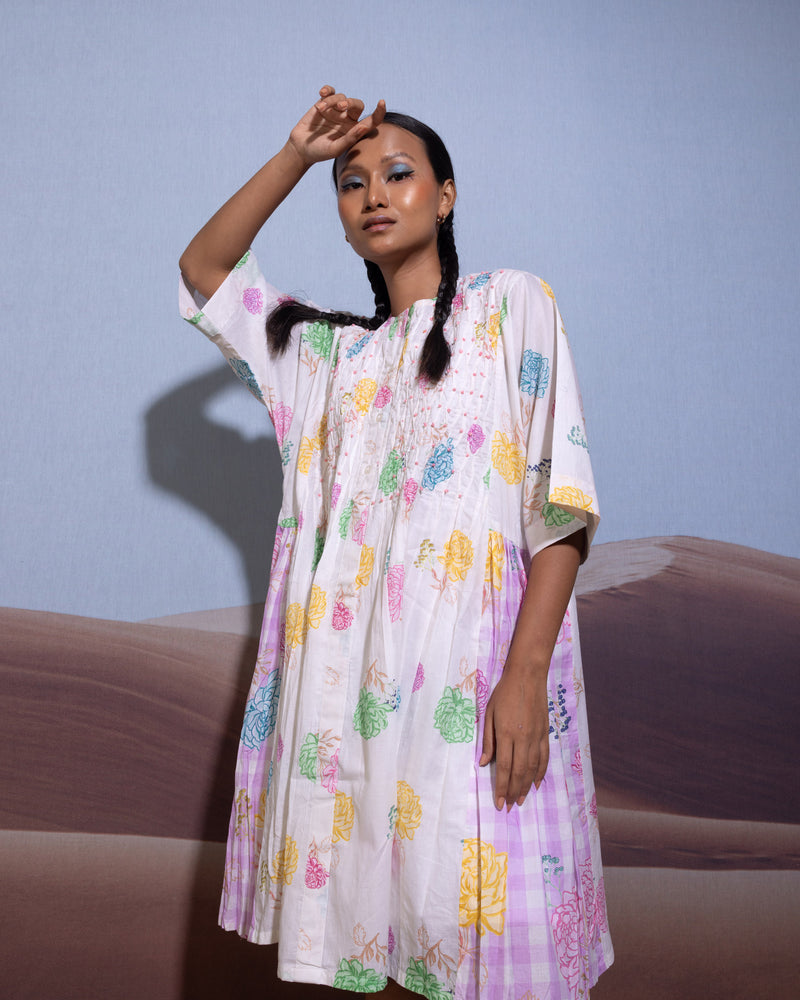 Pastel Paradise Tucks Dress