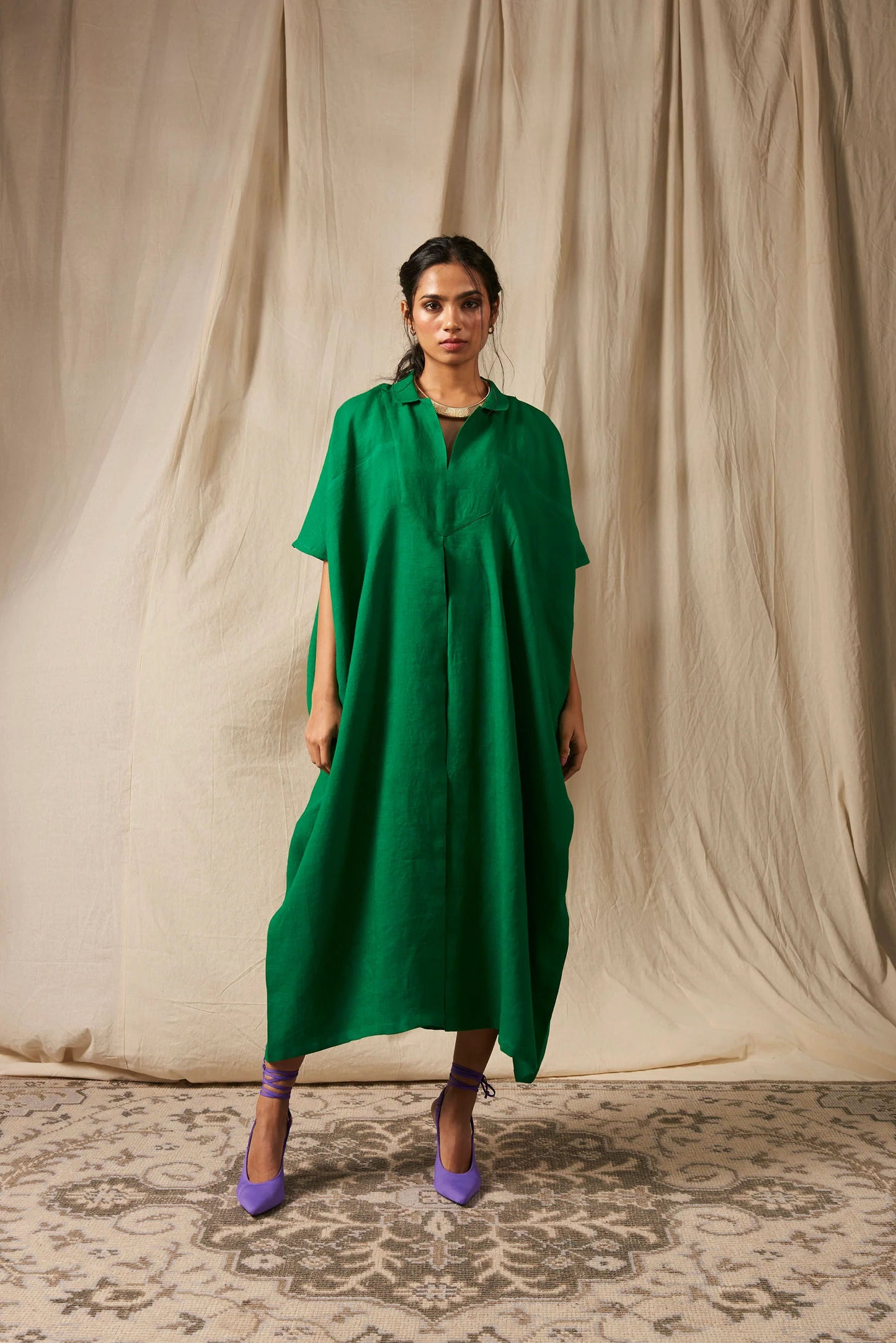 Panna Linen Kaftan Dress