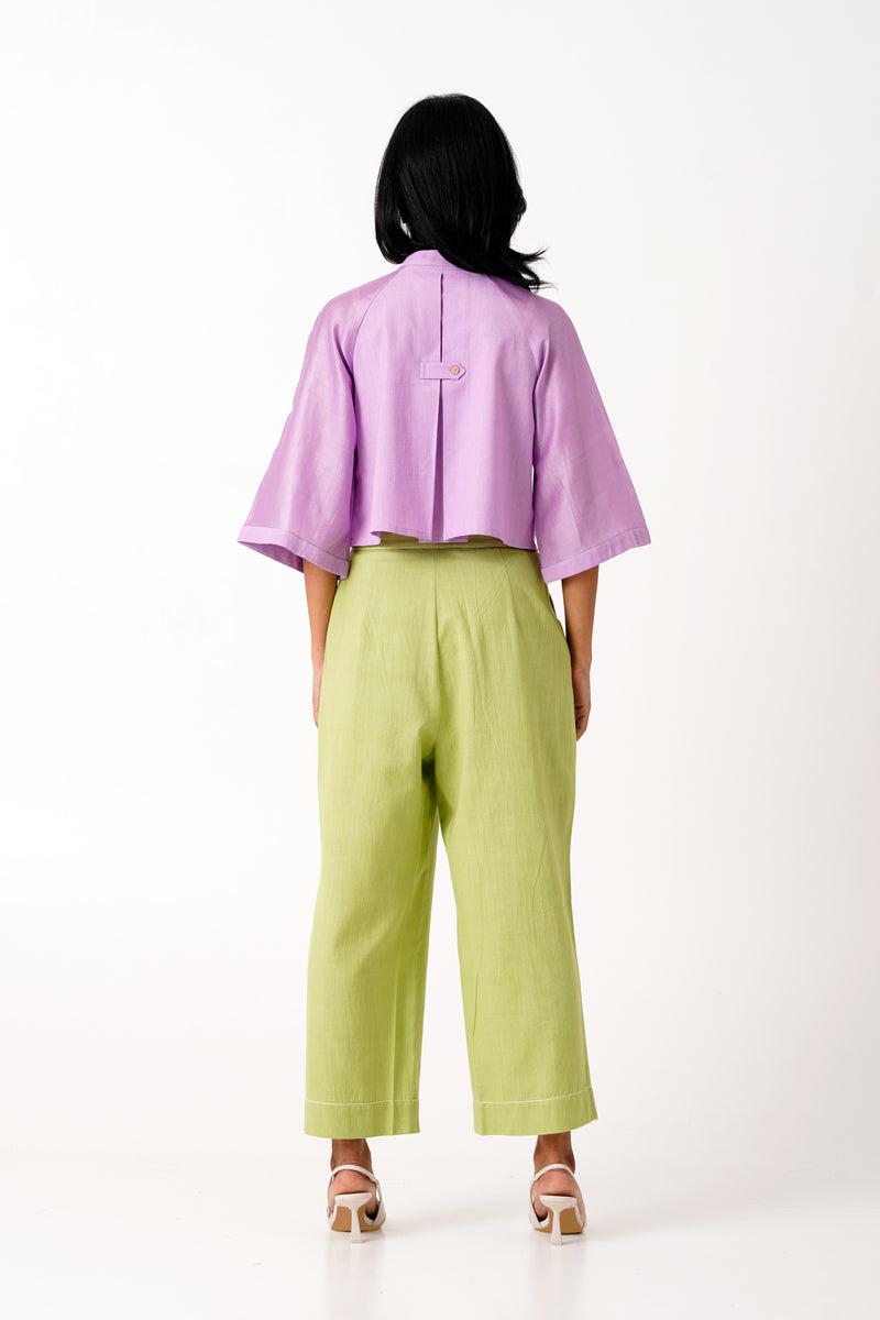 Zola - Raglan Sleeve Crop Shirt + Ankle Pants