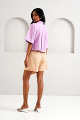 Romy & Tom - Lavender Pocket Crop Top + Latte Skort