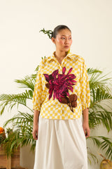 Chrysanthemum Flower Embroidered Shirt