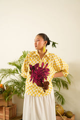 Chrysanthemum Flower Embroidered Shirt