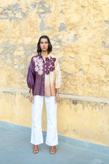 Monarch Shirt Purple & Beige