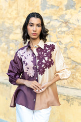 Monarch Shirt Purple & Beige