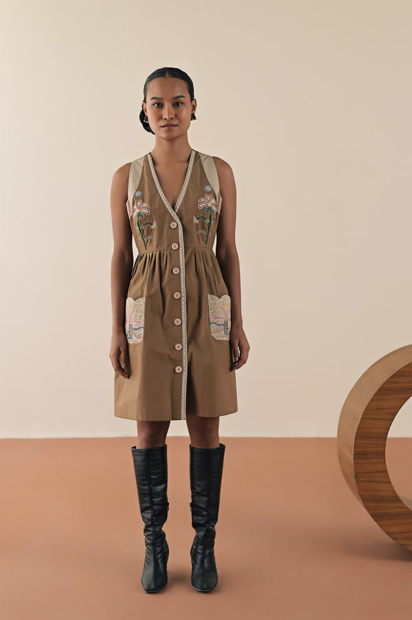 Tampa walnut dress