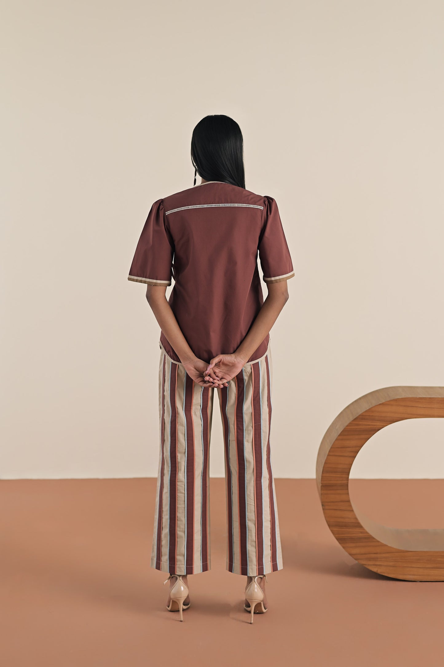Sicily sangria top with rosemary stripe pants