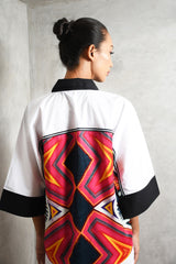 Printed poncho shirt