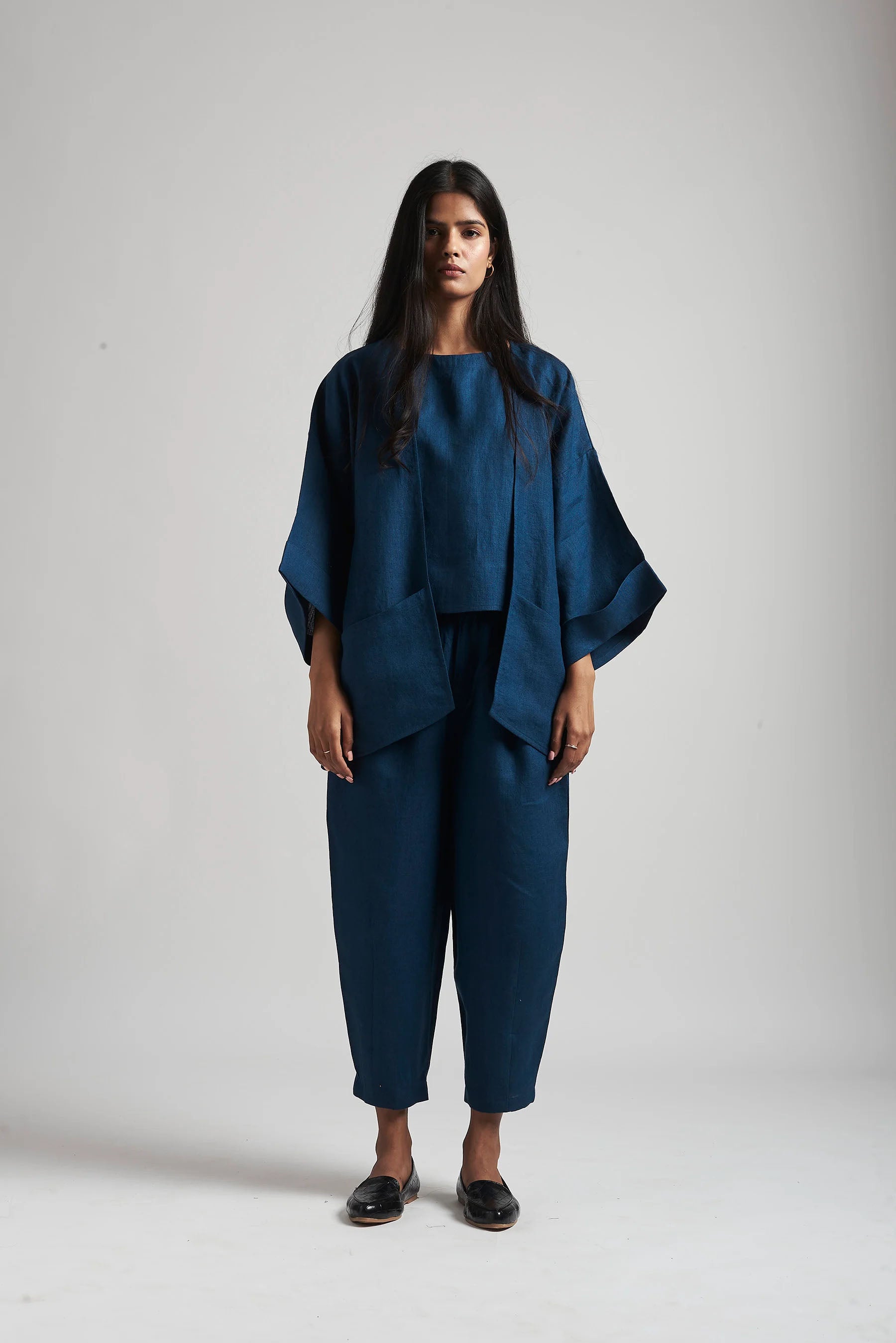 Indigo Linen Lounge Overlay Set