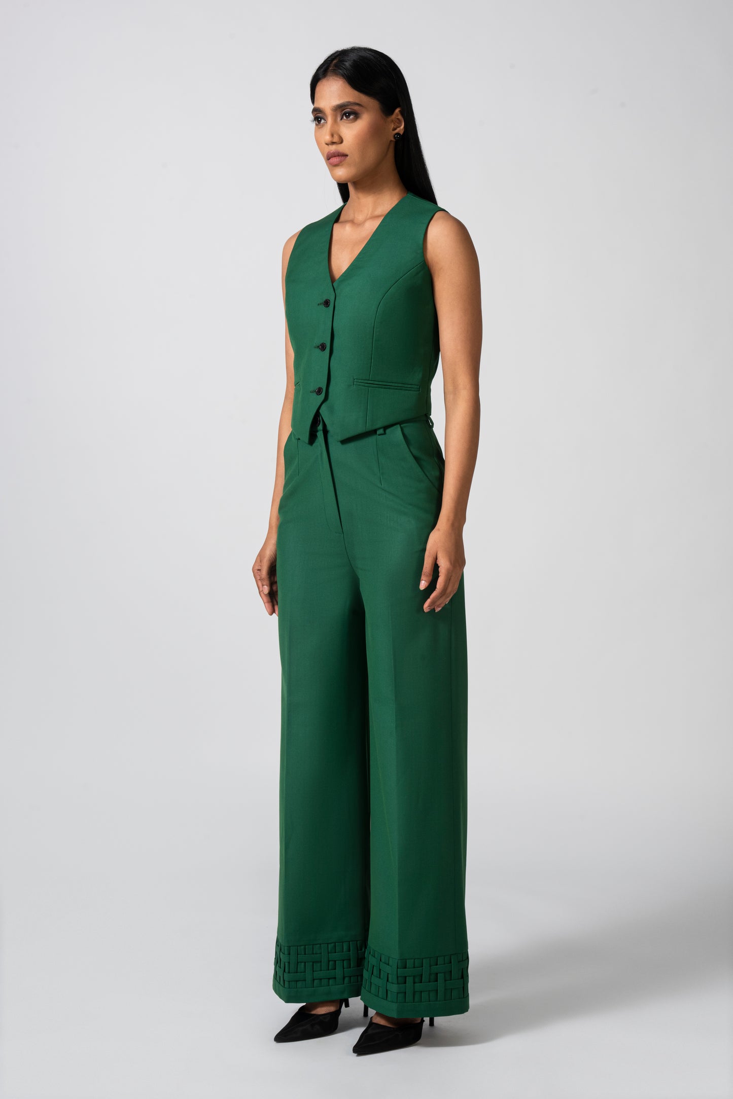 Sculpted V-Hem Waistcoat
