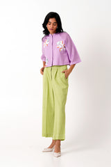 Zola - Raglan Sleeve Crop Shirt + Ankle Pants