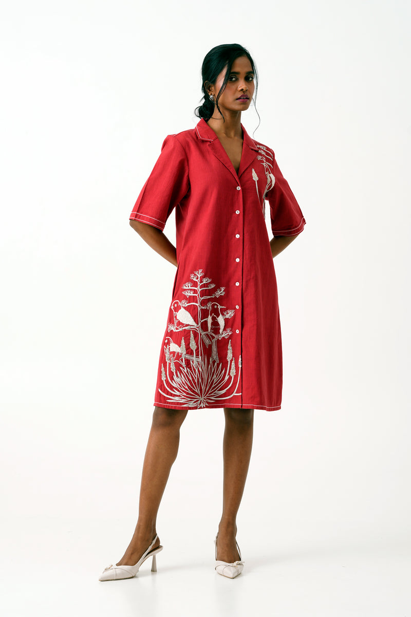 Madder Taiwo - Embroidered Shirt Dres