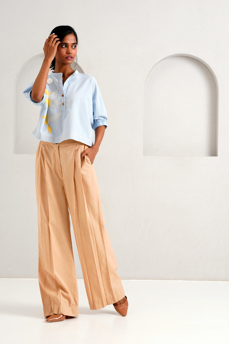 Ice Blue Terra - Full Moon Top + Pleated Long Pants