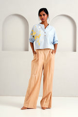 Ice Blue Terra - Full Moon Top + Pleated Long Pants