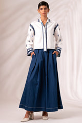 Indigo Rico Pleated Culottes