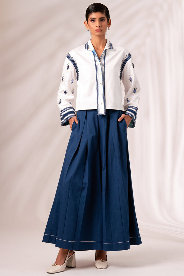 Indigo Rico Pleated Culottes