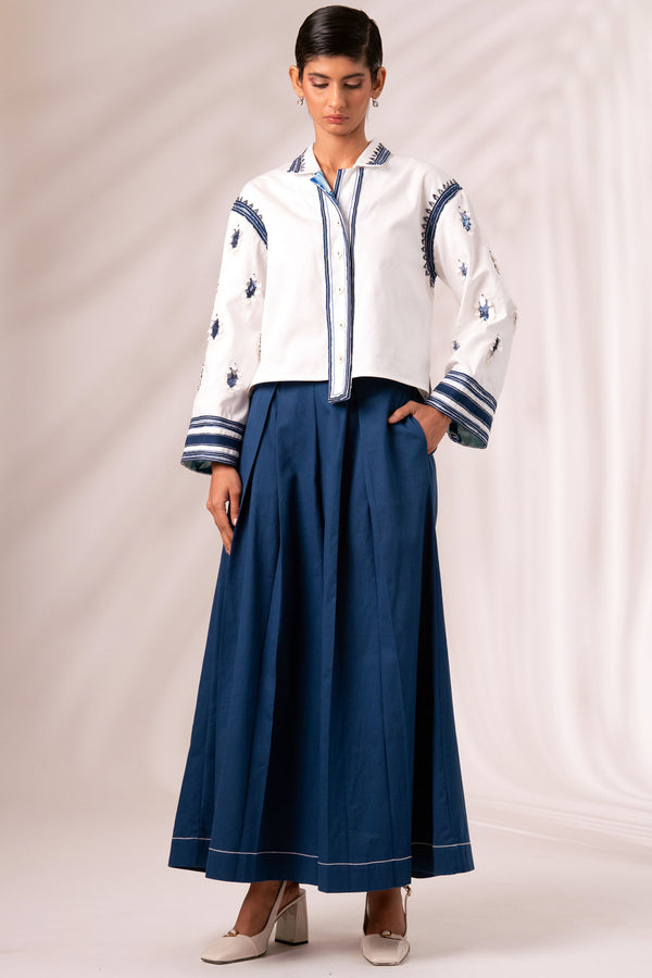 Cosmo Top & Indigo Rico Pleated Culottes