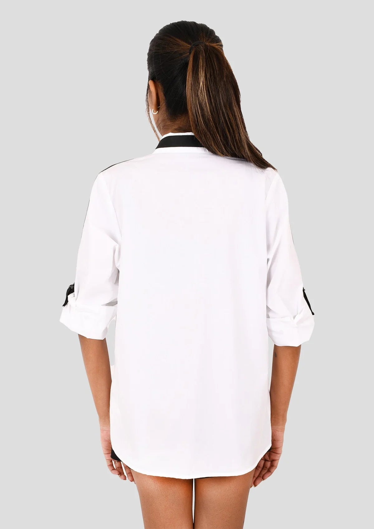 White Shirt With Lined Beaded Face Pocket