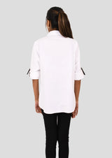 White Shirt With Black Leather