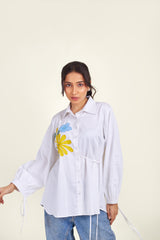 Floral applique shirt