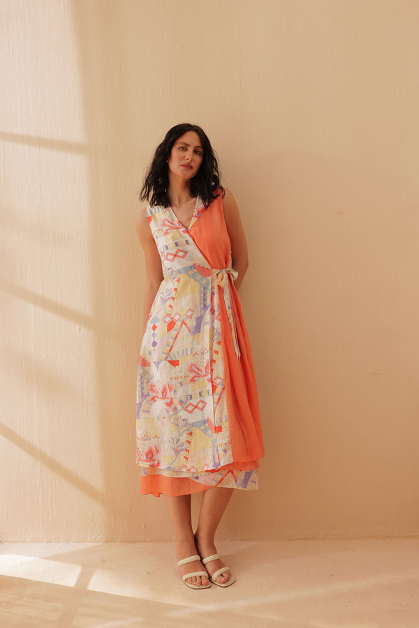 Peach Jigsaw Dress