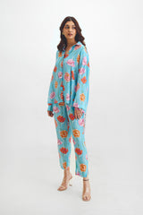 Oversized Shirt + Narrow Pant Co-ord Set In Ishaia