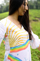 Rainbow Gathered Dress