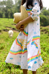 Rainbow Gathered Dress