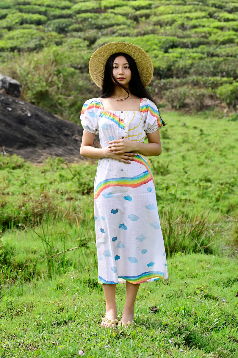 Rainbow Side Slit Dress