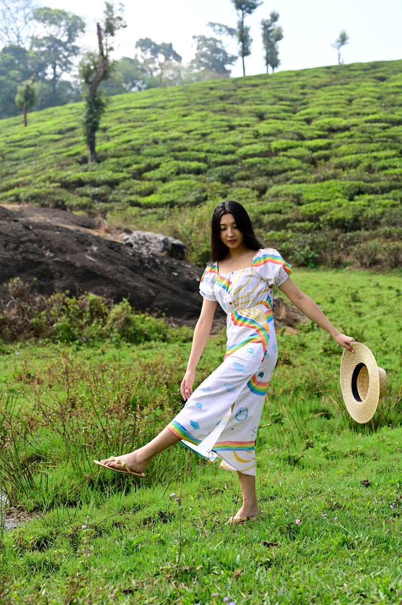 Rainbow Side Slit Dress