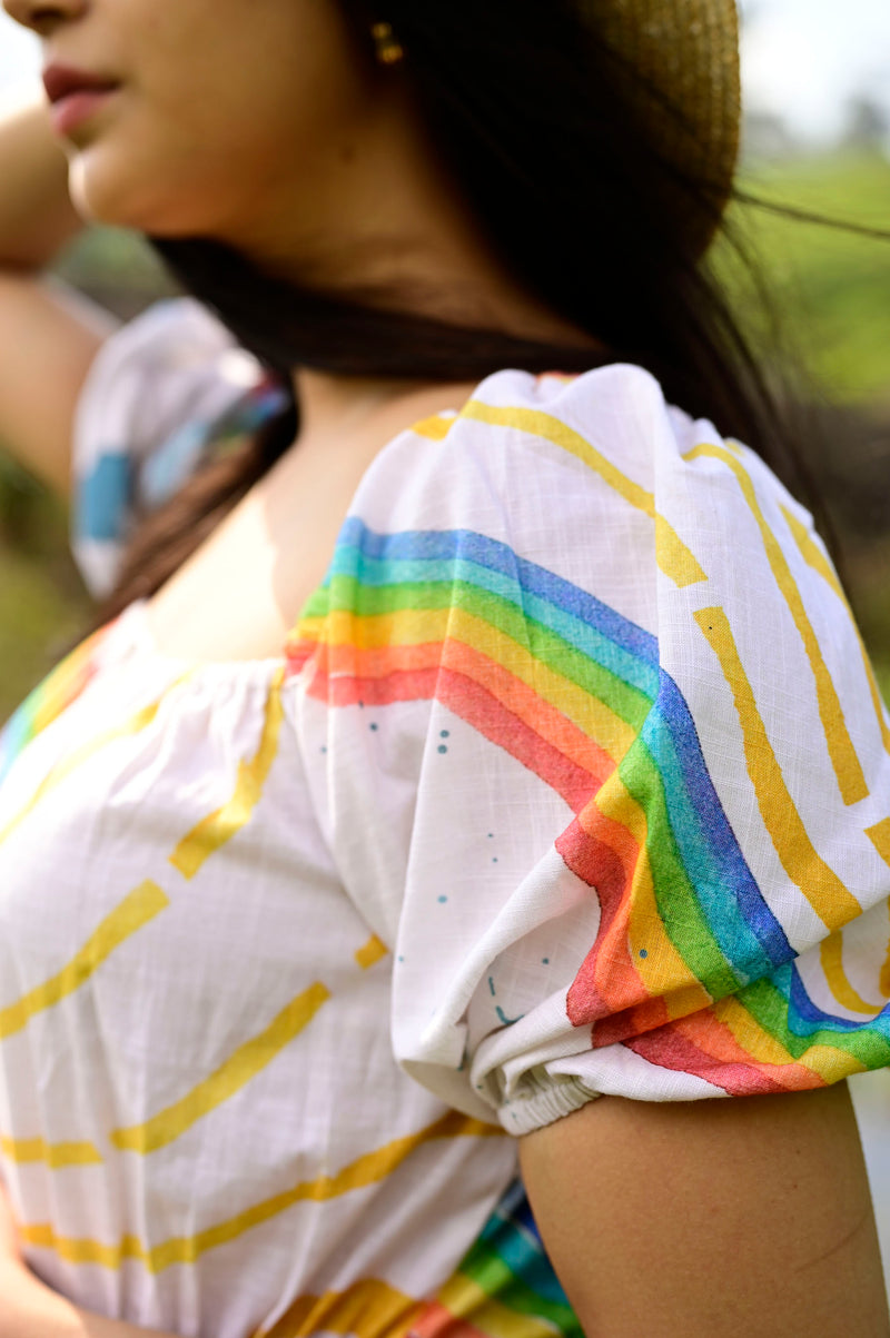 Rainbow Side Slit Dress