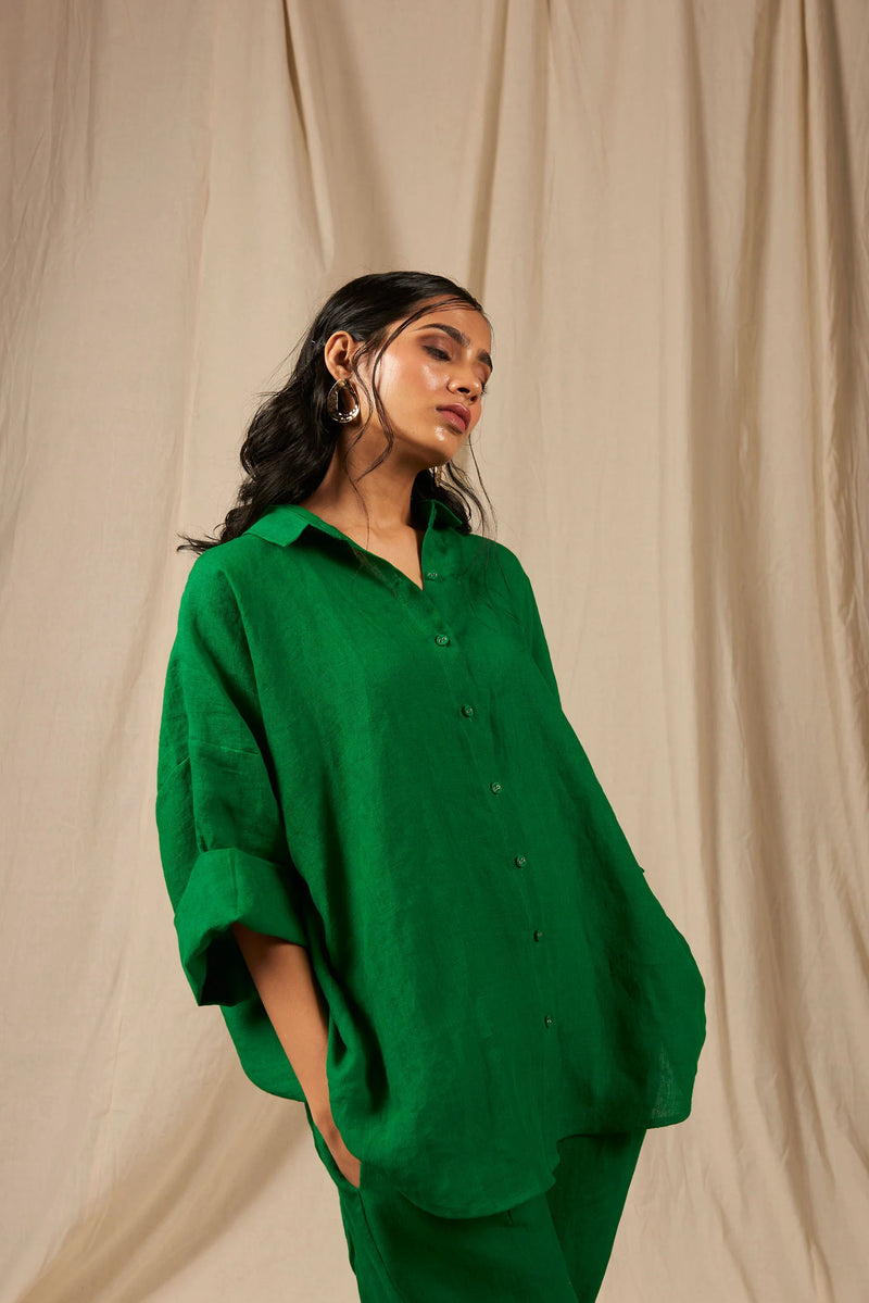 Panna Linen Oversized Shirt Set