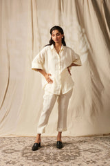 Taj Linen Oversized Flared Shirt Set