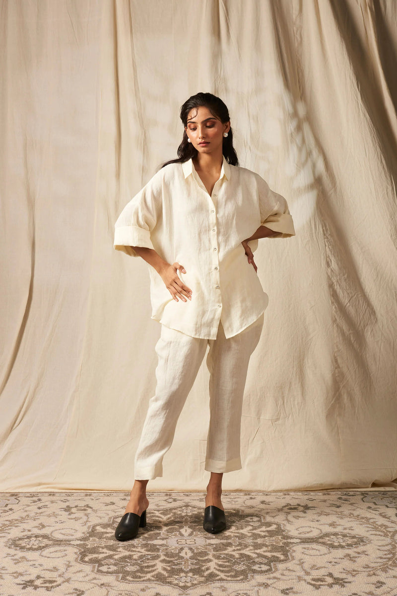 Taj Linen Oversized Flared Shirt