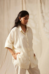 Taj Linen Oversized Flared Shirt Set