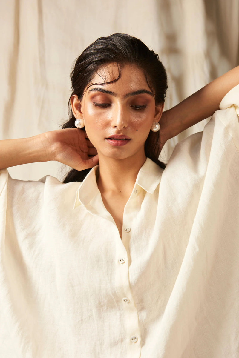 Taj Linen Oversized Flared Shirt