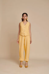 Butterscotch Linen Waist Coat