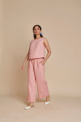 Candy Floss Linen Sleeveless Top & Pyjama Set