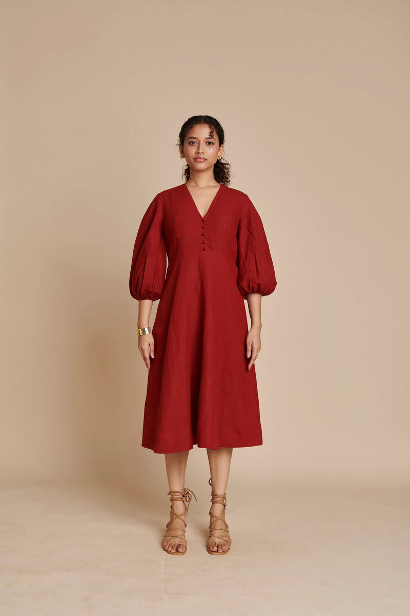 Anaar Linen Billow Dress