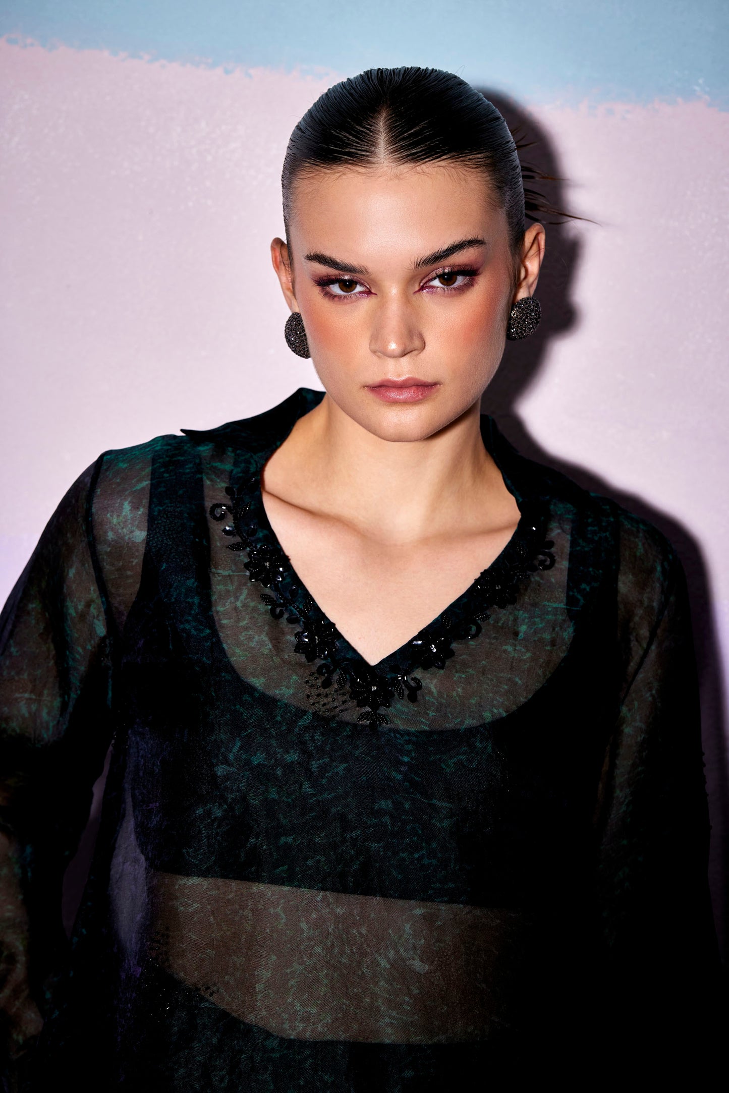  Embellished V Kneck Top