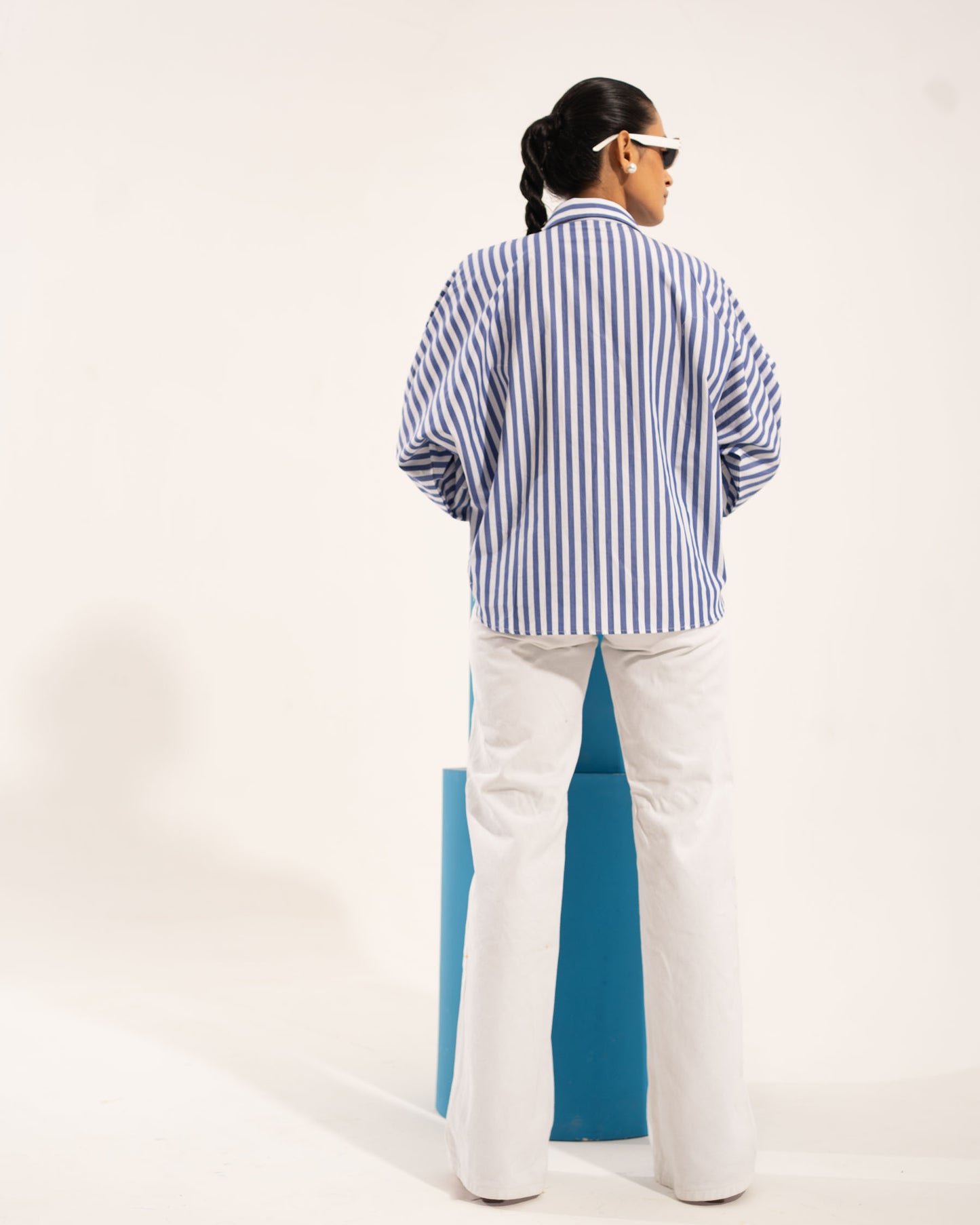 Beaded Floral Raglan Stripe Shirt