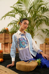 Blue Scabiosa Flower Shirt