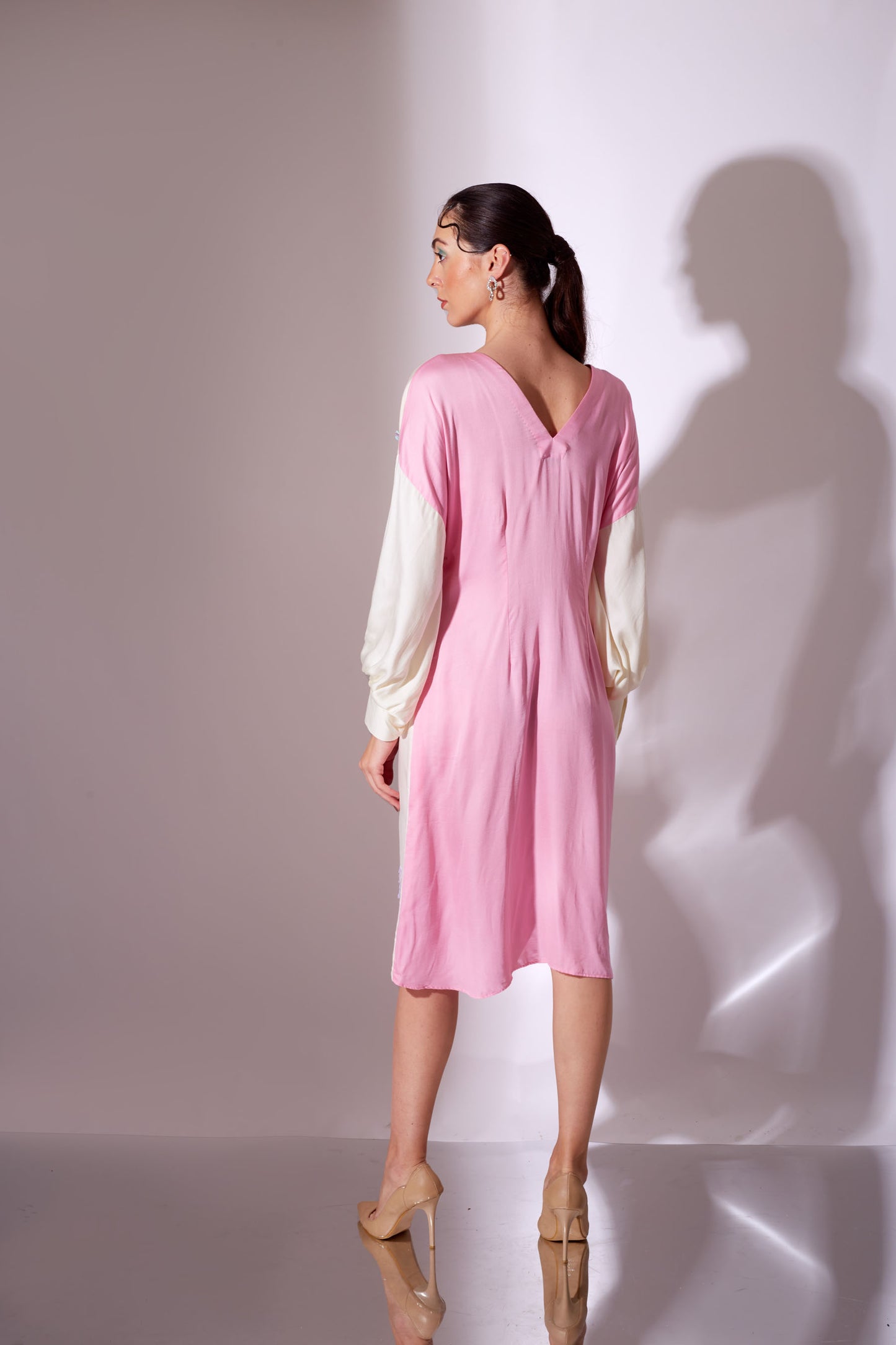 Bloom - Cream, Pink Dress