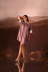 Stargaze- Lavender And Off White Color Dress