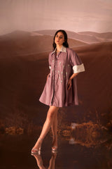 Stargaze- Lavender And Off White Color Dress