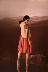 Cupid- Peach, Cement Grey, Burnt Coral Dress