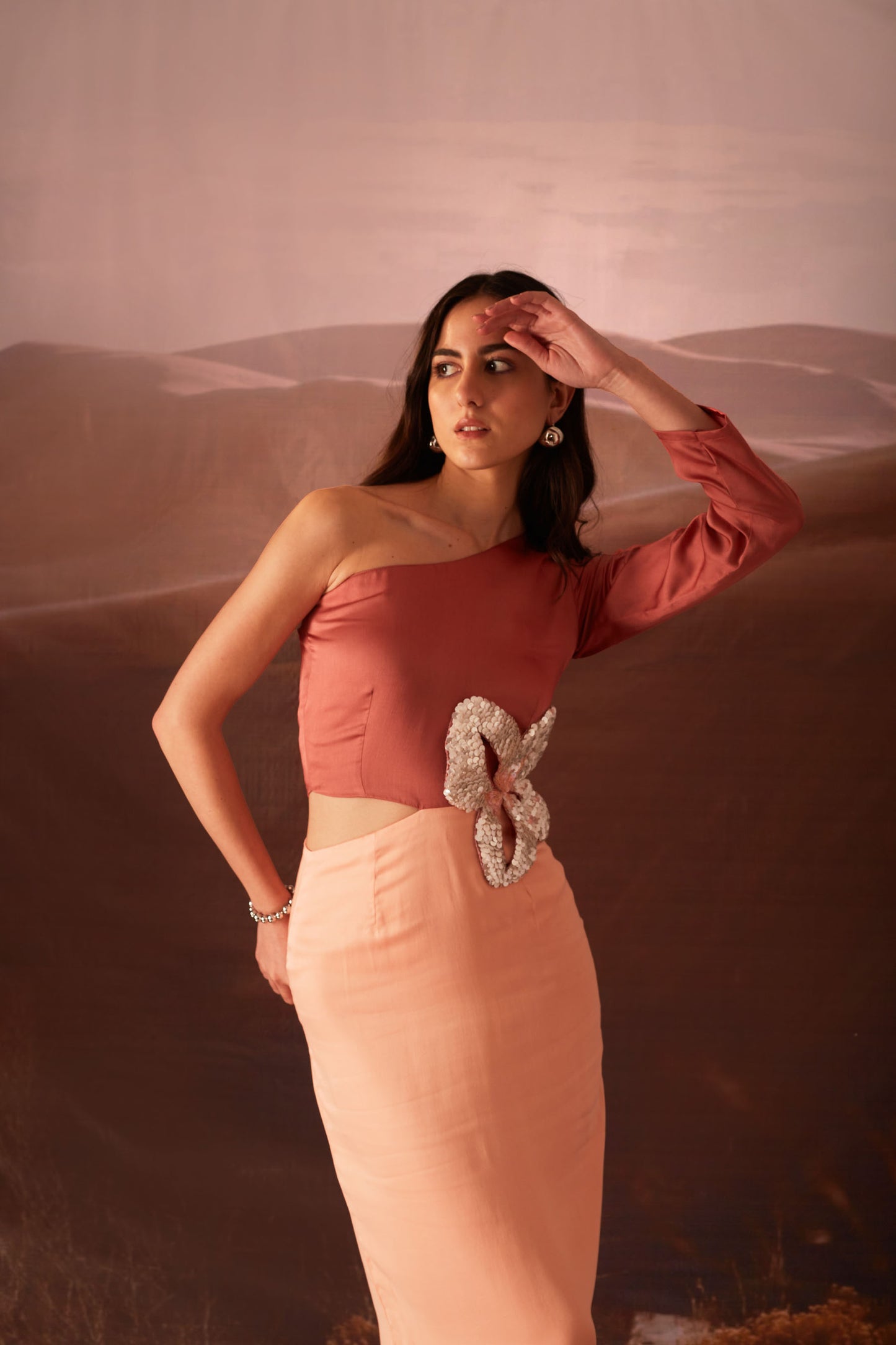 Aloha- Peach,Burnt Coral Dress