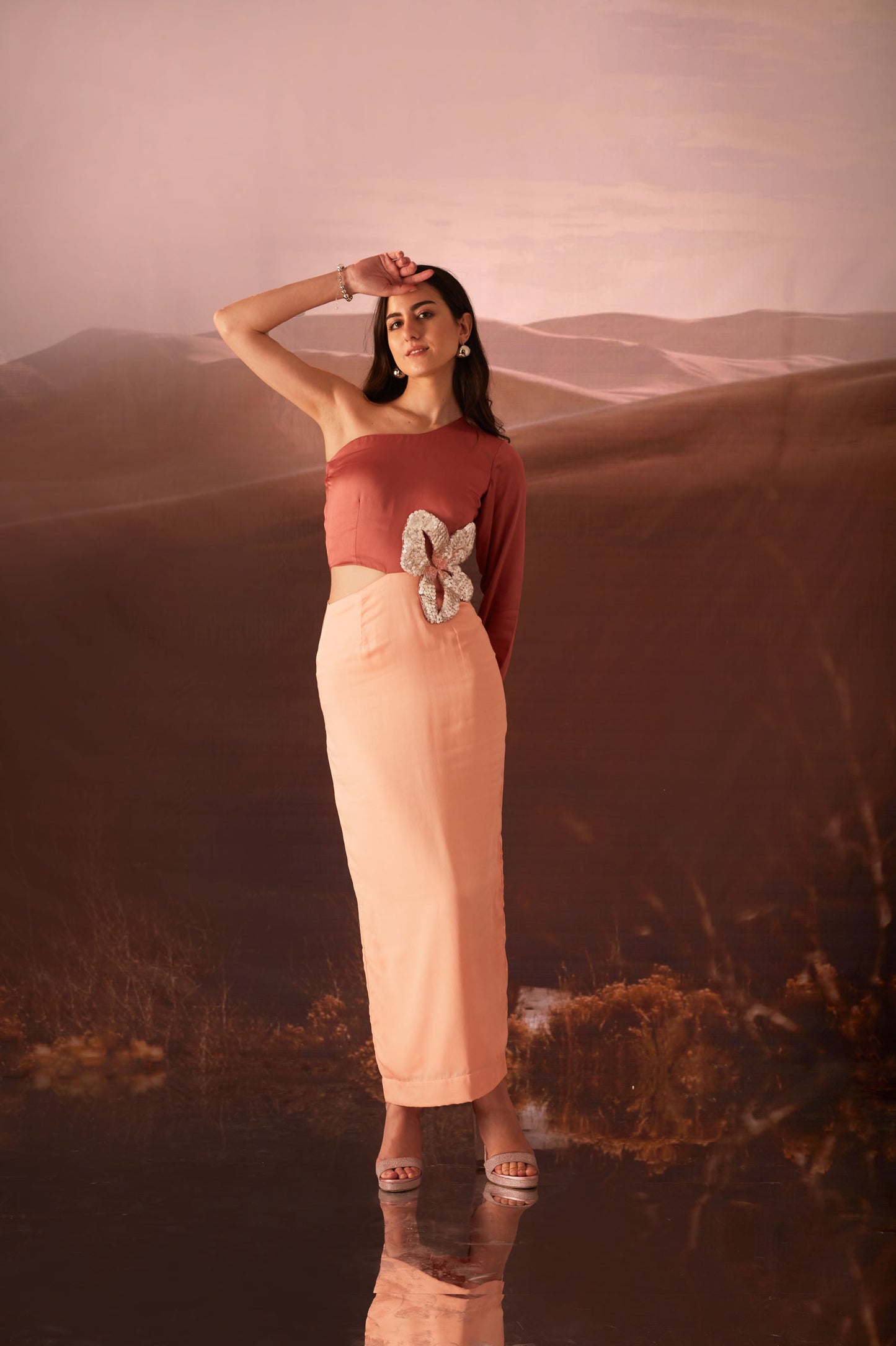 Aloha- Peach,Burnt Coral Dress